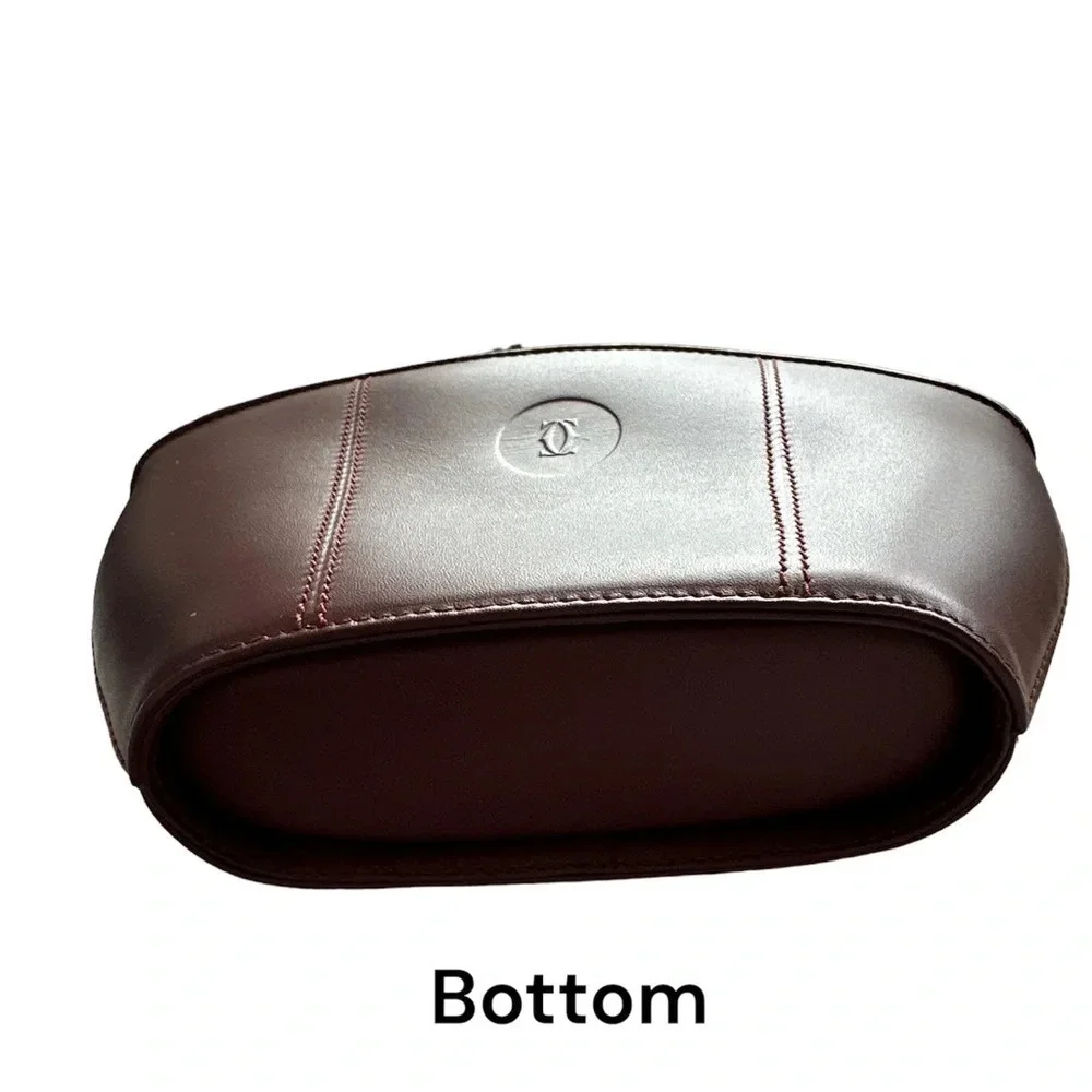 Les must de Cartier Burgundy Cosmetic Pouch Clutch Like New Condition